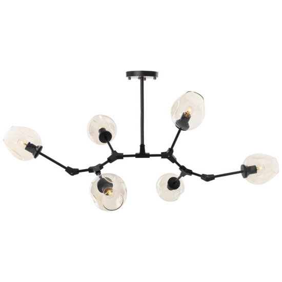 Lampa wisząca MODERN ORCHID-6 bursztynowo czarna 130 cm - zdjęcie produktu
