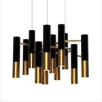 Lampa wisząca GOLDEN PIPE-13 czarno złota 60 cm - zdjęcie produktu