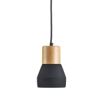 Lampa wisząca CONCRETE 12 cm- czarny beton, drewno - zdjęcie dodatkowe 1