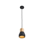 Lampa wisząca CONCRETE 12 cm- czarny beton, drewno - zdjęcie dodatkowe 3