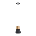 Lampa wisząca CONCRETE 12 cm- czarny beton, drewno - zdjęcie produktu