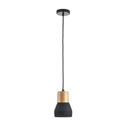 Lampa wisząca CONCRETE 12 cm- czarny beton, drewno - zdjęcie produktu