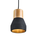 Lampa wisząca CONCRETE 12 cm- czarny beton, drewno - zdjęcie dodatkowe 7