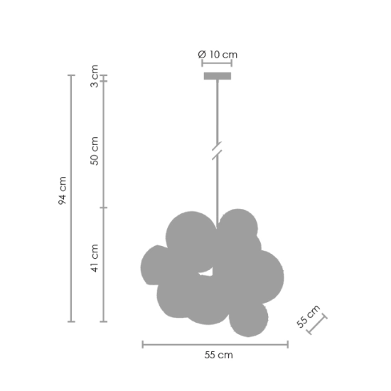 Lampa wisząca ASTRONOMY-11, 55 cm - czarna - zdjęcie dodatkowe 7