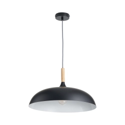 Lampa wisząca SAUCER 45 cm - czarna minimalistyczna oprawa do wnętrz nowoczesnych - zdjęcie produktu