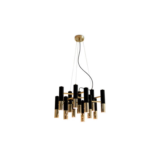 Lampa wisząca GOLDEN PIPE-13 czarno złota 60 cm - zdjęcie dodatkowe 5