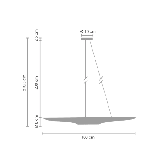 Lampa wisząca BLACK TUBE 100 cm - czarno złota tuba - zdjęcie dodatkowe 8