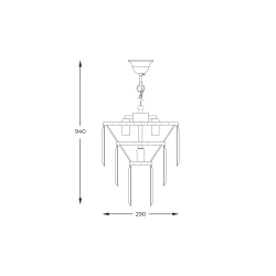 LAMPA WISZĄCA AMEDEO PENDANT 17106/3+1-CHR Zuma Line - zdjęcie produktu