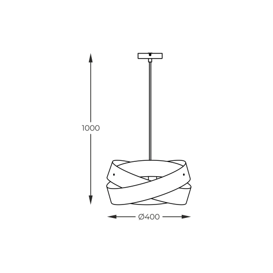 Lampa wisząca TORNADO 40 cm czarna/black 1114 ZUMA LINE