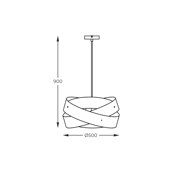 Lampa wisząca TORNADO 50 cm czarna/black 1118 ZUMA LINE