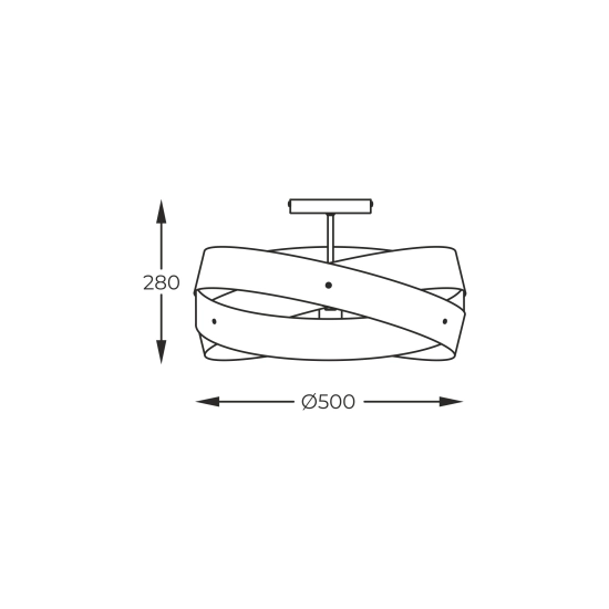 Lampa sufitowa TORNADO 50 cm biała/white 1115 ZUMA LINE