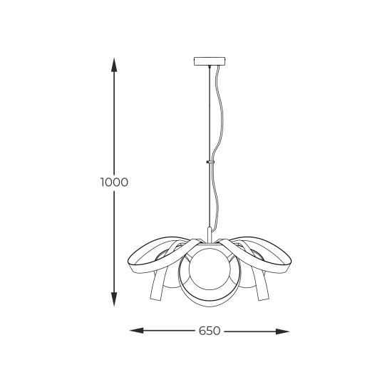 Lampa wisząca NELA FLAT 65 cm czarno-złota 1139 ZUMA LINE