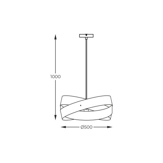 1141 Lampa wisząca TORNADO II 50 cm biała/white ZUMA LINE