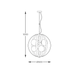 Lampa wisząca NELA 50 cm czarno-złota 1138 ZUMA LINE