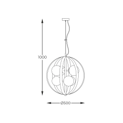 Lampa wisząca NELA 50 cm czarno-złota 1138 Zuma Line - zdjęcie produktu