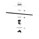 ZESTAW 3016 Zestaw 2 szynoprzewody black jednoobwodowy ZUMA LINE