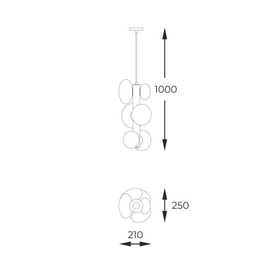 OMI 1194 LAMPA WISZĄCA CZARNY ZUMA LINE