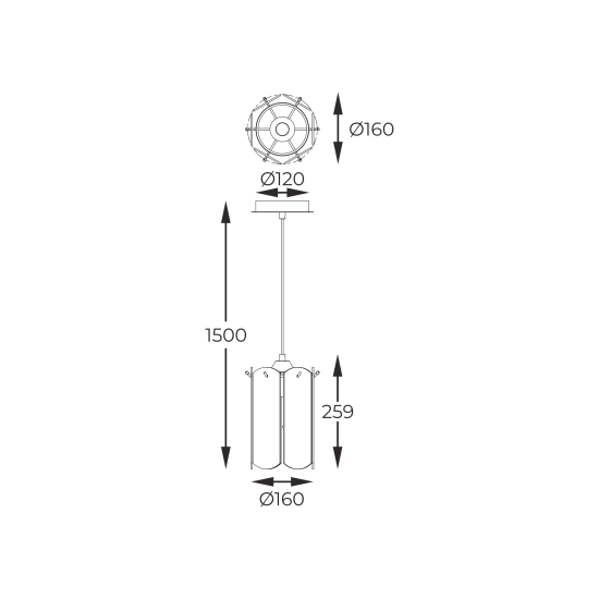NIRA MD3523-1-EBCN LAMPA WISZĄCA CZARNA/BLACK ZUMA LINE