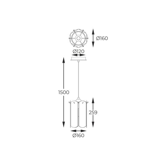 NIRA MD3523-1-EGN LAMPA WISZĄCA ZŁOTA/GOLD ZUMA LINE