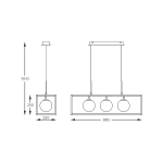 PIRO MD3115-3-3BT LAMPA WISZĄCA z pilotem CZARNA/BLACK ZUMA LINE