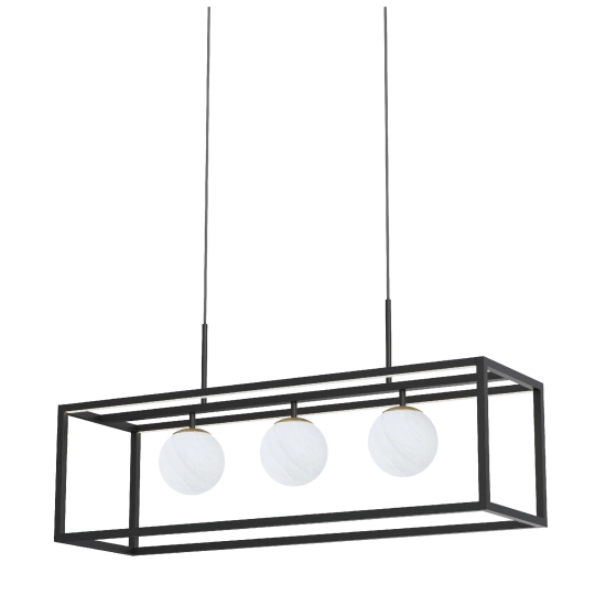 PIRO MD3115-3-3BT LAMPA WISZĄCA z pilotem CZARNA/BLACK ZUMA LINE