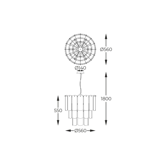NIRA MD3523-14L-EBCN LAMPA WISZĄCA CZARNA/BLACK ZUMA LINE