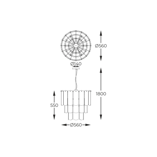 NIRA MD3523-14L-EGN NIRA LAMPA WISZĄCA ZŁOTA/GOLD ZUMA LINE