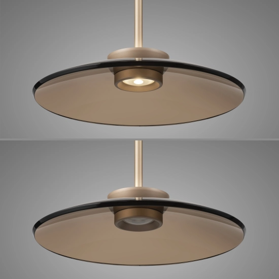 2195-97 PURE E-MOON LAMPA WISZĄCA z pilotem BRĄZOWY Paul Neuhaus