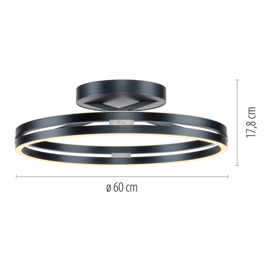6552-15 PURE LOOP LAMPA SUFITOWA z pilotem SZARY Paul Neuhaus