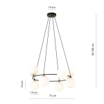 Lampa wisząca AZURA 8 BL OPAL 1295/8 EMIBIG Lighting