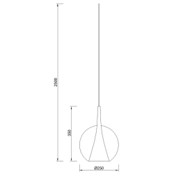 Lampa wisząca Mantra Elsa 8241MA (bez podsufitki) - rysunek techniczny