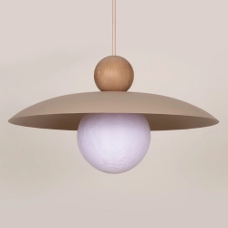 Lampa wisząca MOSAIC WOOD 1 ZWIS ciepły beż_jasny brąz 41948 Sigma - ciepły beż/jasny brąz - zdjęcie 2