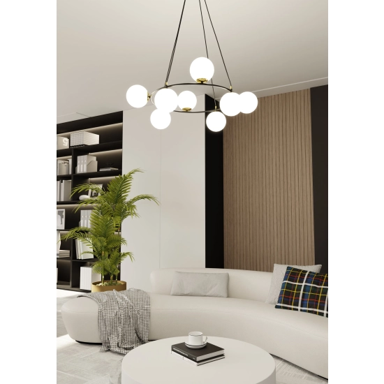 Lampa wisząca AZURA 8 BL OPAL 1295/8 EMIBIG Lighting