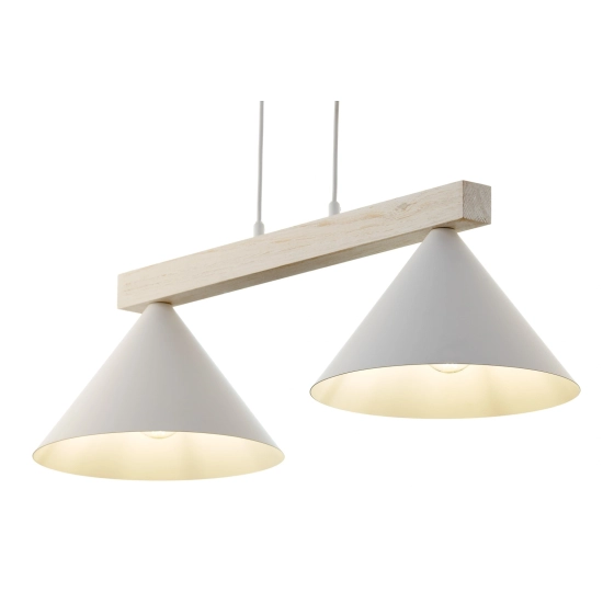 DECO 2 lampa wisząca biały/drewno bielone 41819 Sigma - biały, drewno bielone - zdjęcie 3