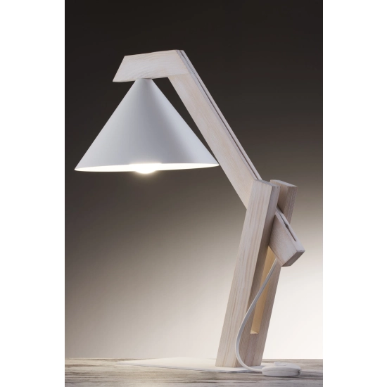 DECO lampka biały/drewno bielone 41820 Sigma - biały, drewno bielone - zdjęcie 2