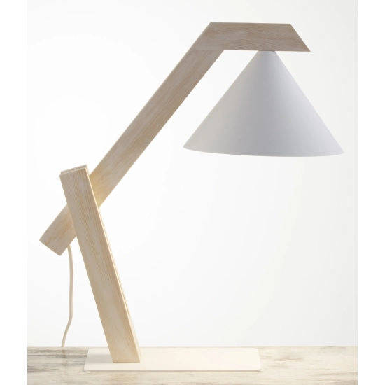 DECO lampka biały/drewno bielone 41820 Sigma - biały, drewno bielone - zdjęcie 4