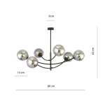 Lampa sufitowa HUNTER 6 BLACK/GRAFIT 1100/6 EMIBIG Lighting