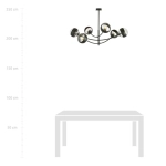 Lampa sufitowa HUNTER 6 BLACK/STRIPE 1101/6 EMIBIG Lighting