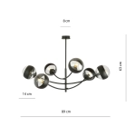Lampa sufitowa HUNTER 6 BLACK/STRIPE 1101/6 EMIBIG Lighting