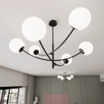 Lampa sufitowa HUNTER 6 BLACK/OPAL 1102/6 EMIBIG Lighting
