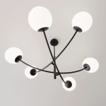 Lampa sufitowa HUNTER 6 BLACK/OPAL 1102/6 EMIBIG Lighting