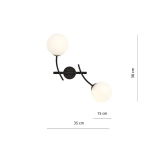 Kinkiet HUNTER K2 BLACK/OPAL 1102/K2 EMIBIG Lighting