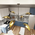 Lampa sufitowa LOTUS 6 BLACK/GOLD 1106/6 EMIBIG Lighting