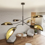 Lampa sufitowa LOTUS 6 BLACK/GOLD 1106/6 EMIBIG Lighting