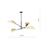 Lampa sufitowa LOTUS 4 WHITE/GOLD 1107/4 EMIBIG Lighting