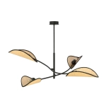 Lampa sufitowa LOTUS 4 BLACK/RATTAN 1108/4 EMIBIG Lighting