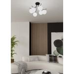 Lampa sufitowa BOSTON 6 BLACK/OPAL 1109/6 EMIBIG Lighting