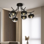 Lampa sufitowa BOSTON 6 BLACK/STRIPE 1111/6 EMIBIG Lighting