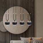 Lampa wisząca GLAM 4 BLACK/STRIPE 1113/4 EMIBIG Lighting