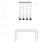 Lampa wisząca GLAM 4 BLACK/STRIPE 1113/4 EMIBIG Lighting